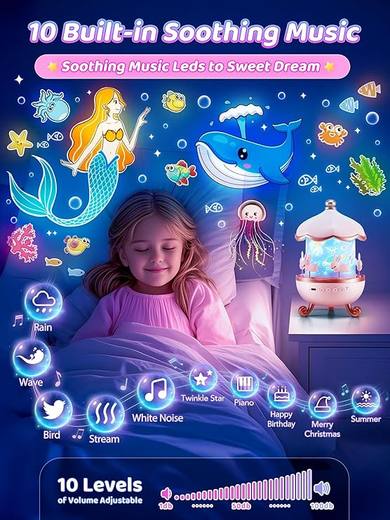 Magical Bunny Night Light Carousel Projector