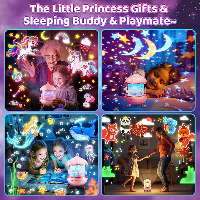 Magical Bunny Night Light Carousel Projector